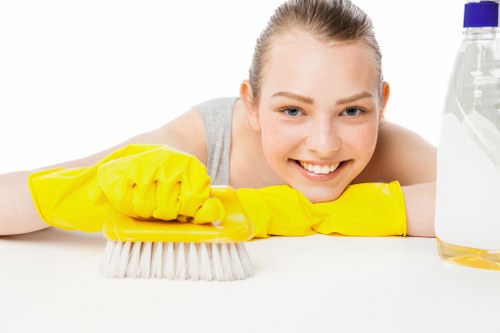 Well-maintained carpet cleaning machine ready for safe use