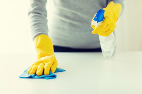 Different curtain fabrics prepared for professional cleaning