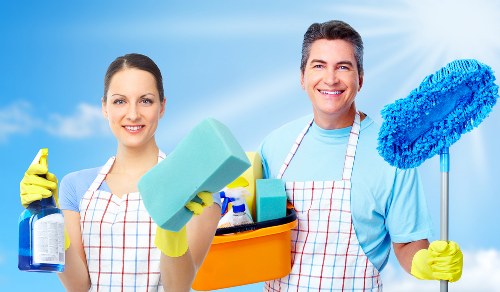 Warning sign used on a freshly cleaned floor